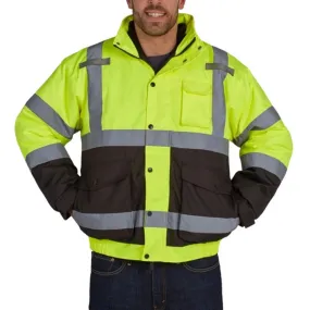 Hi-Vis Bomber Jacket with Removable Fleece & Teflon Fabric Protector - UHV563