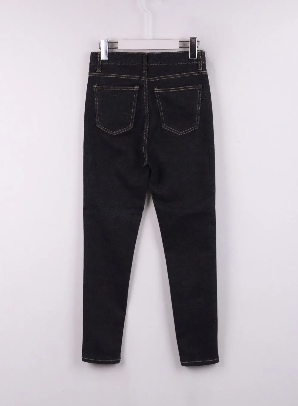 High Waist Solid Skinny Jeans CJ425