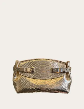 Hug Crossbody Bag in Gold Python