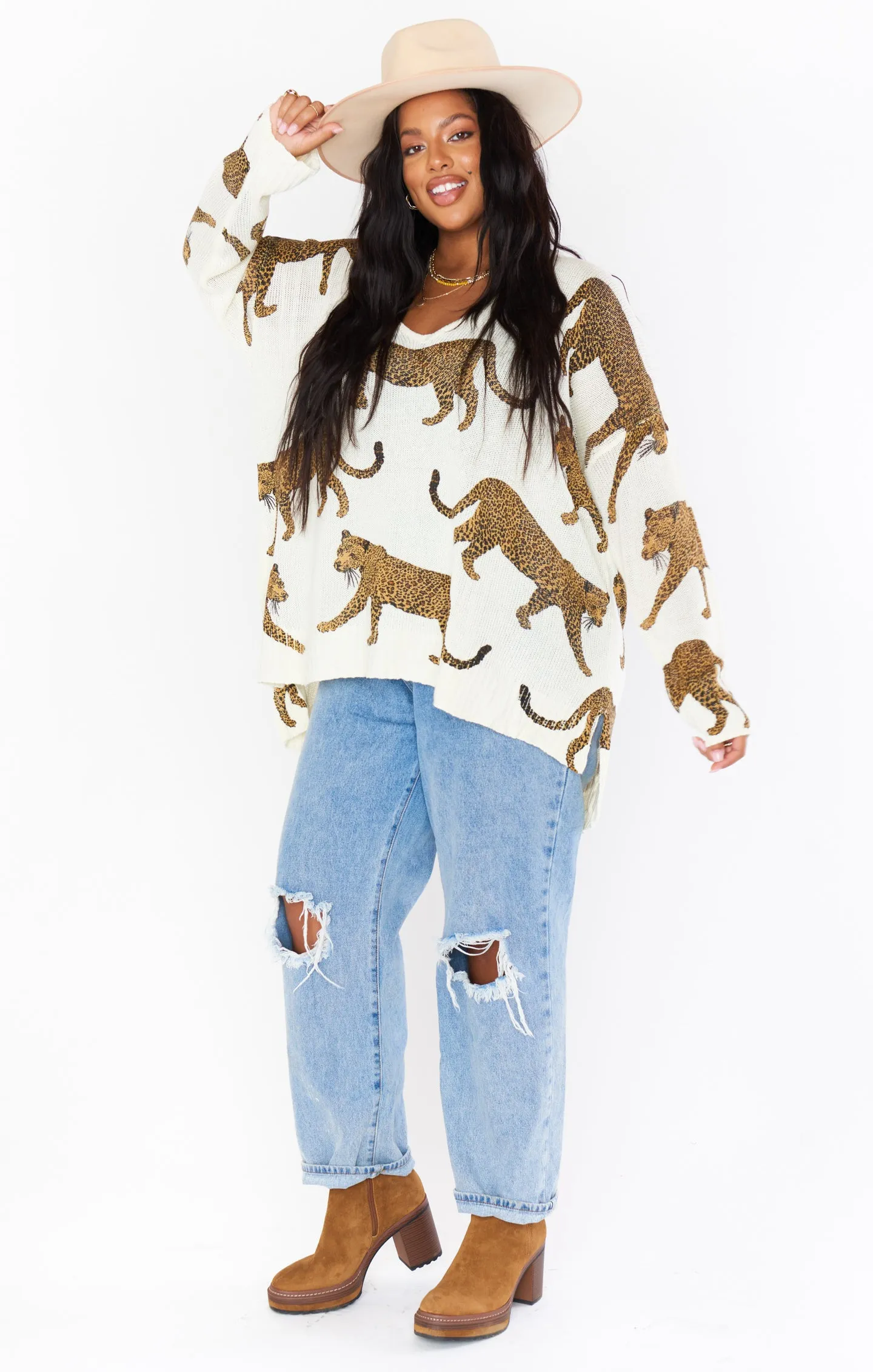 Hug Me Sweater ~ Tossed Leopard Knit