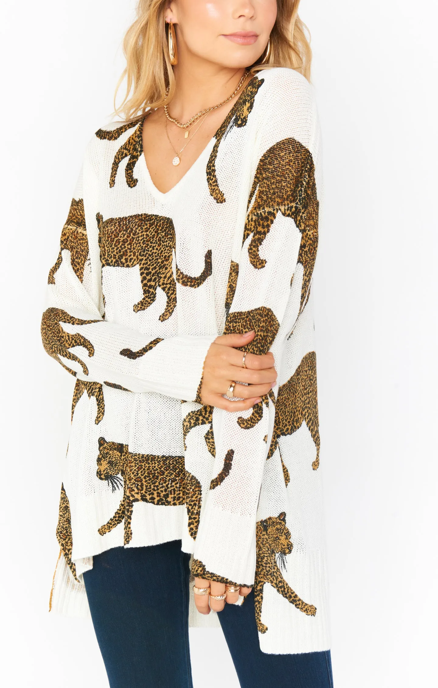 Hug Me Sweater ~ Tossed Leopard Knit