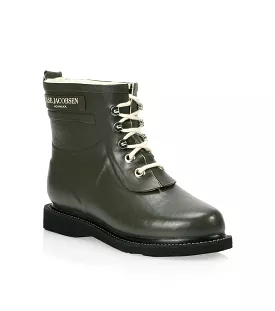 Ilse Jacobsen Army Green Rubber Boot with Laces - DKK 1050