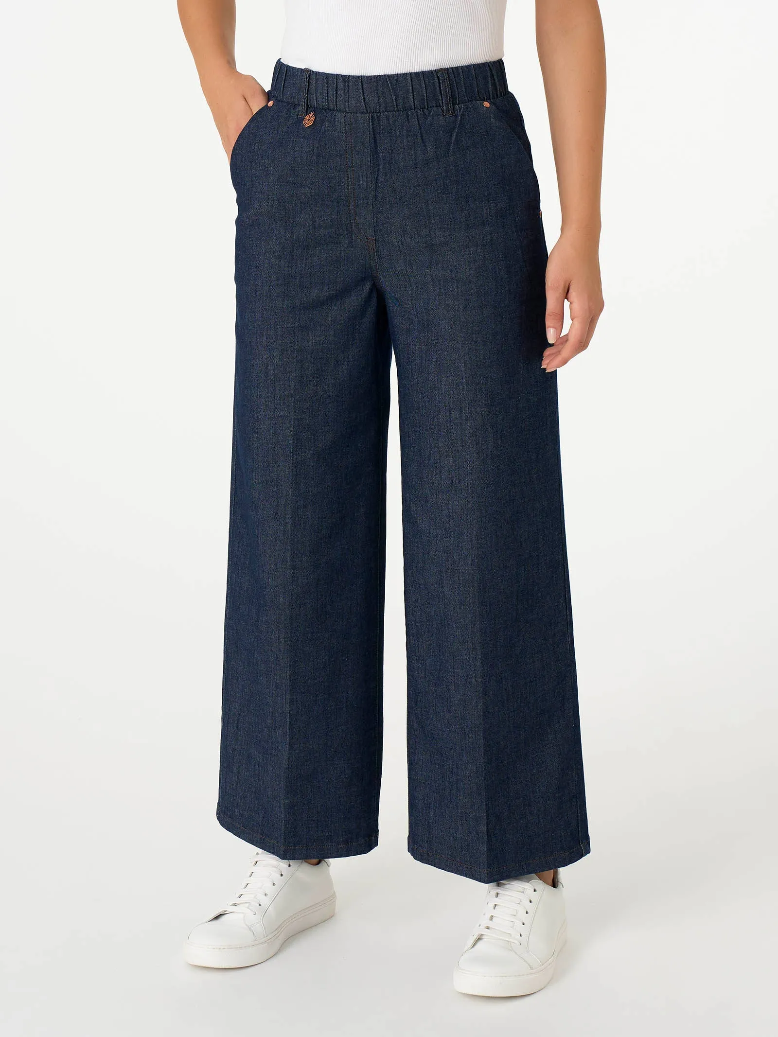 Jeans Cropped in Light Denim - Indigo