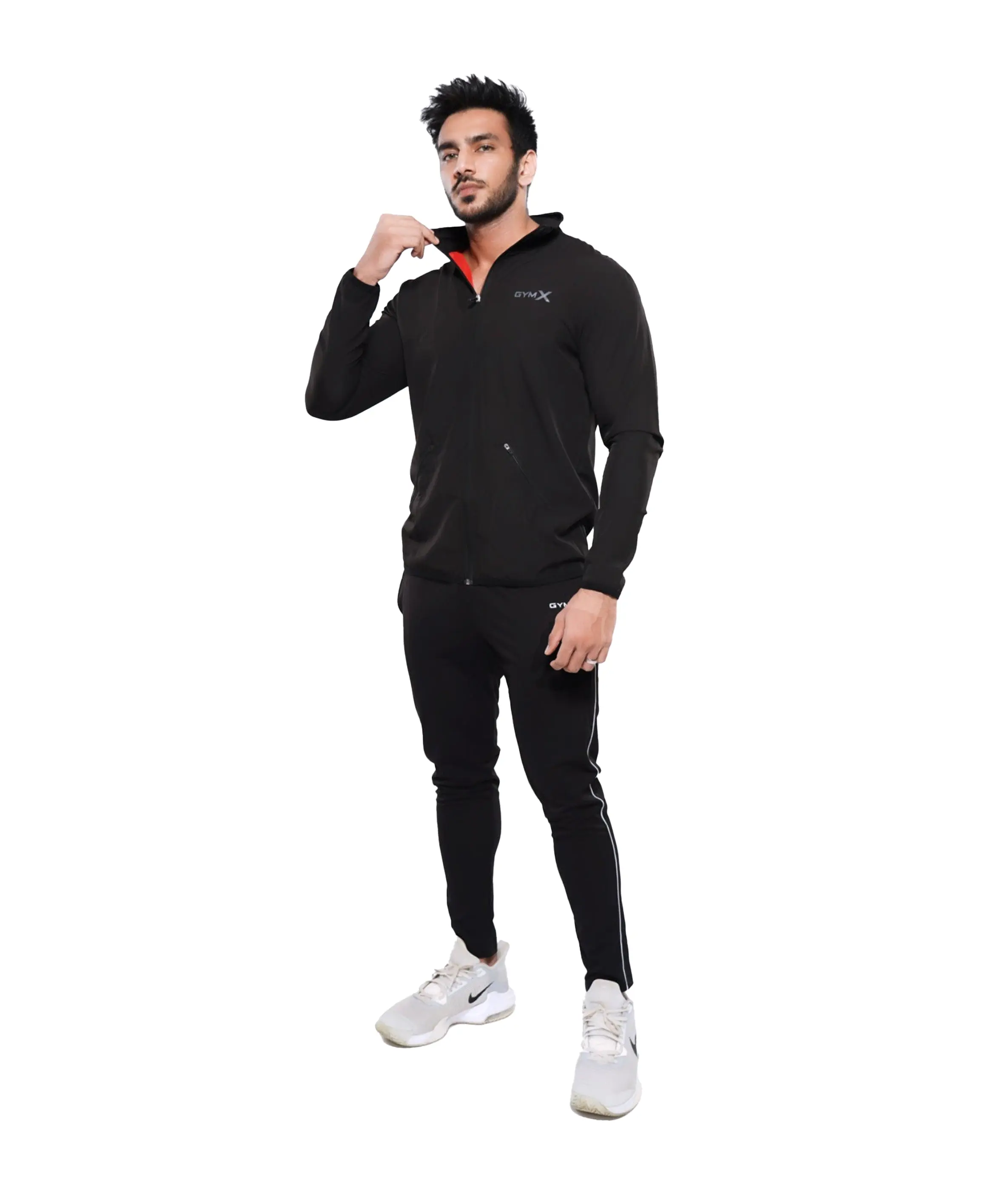 Jet Black GymX Summer Windcheater (Dedicated Phone Pocket)