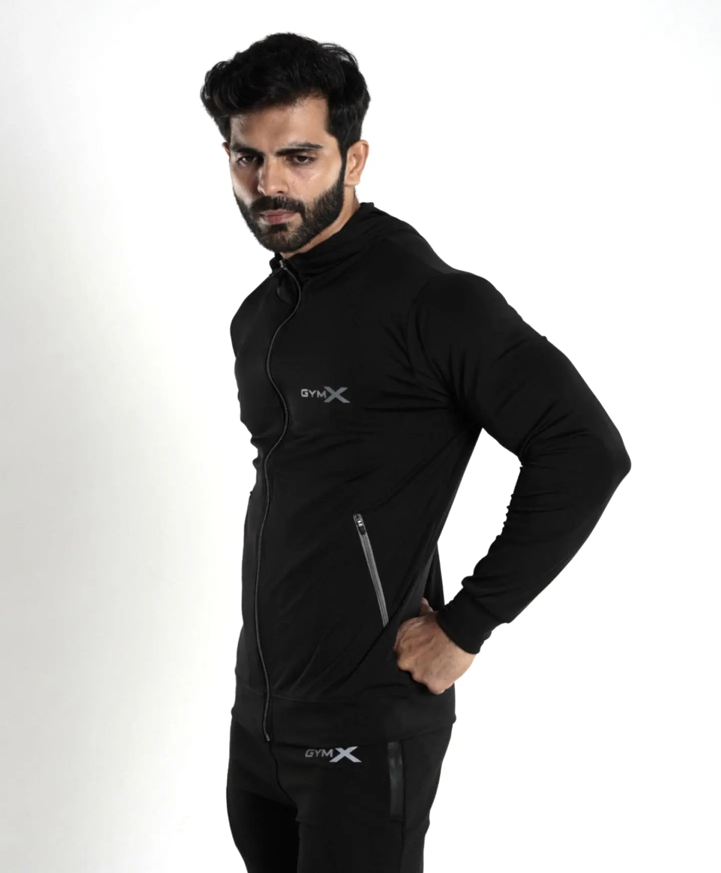 Lancer Muscle Fit Hoodie- Jet Black - Sale