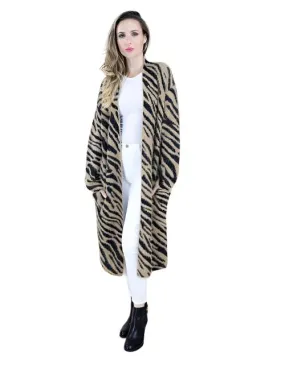 Last Chance! Very Moda Long Eyelash Cardigan Sweater Zebra