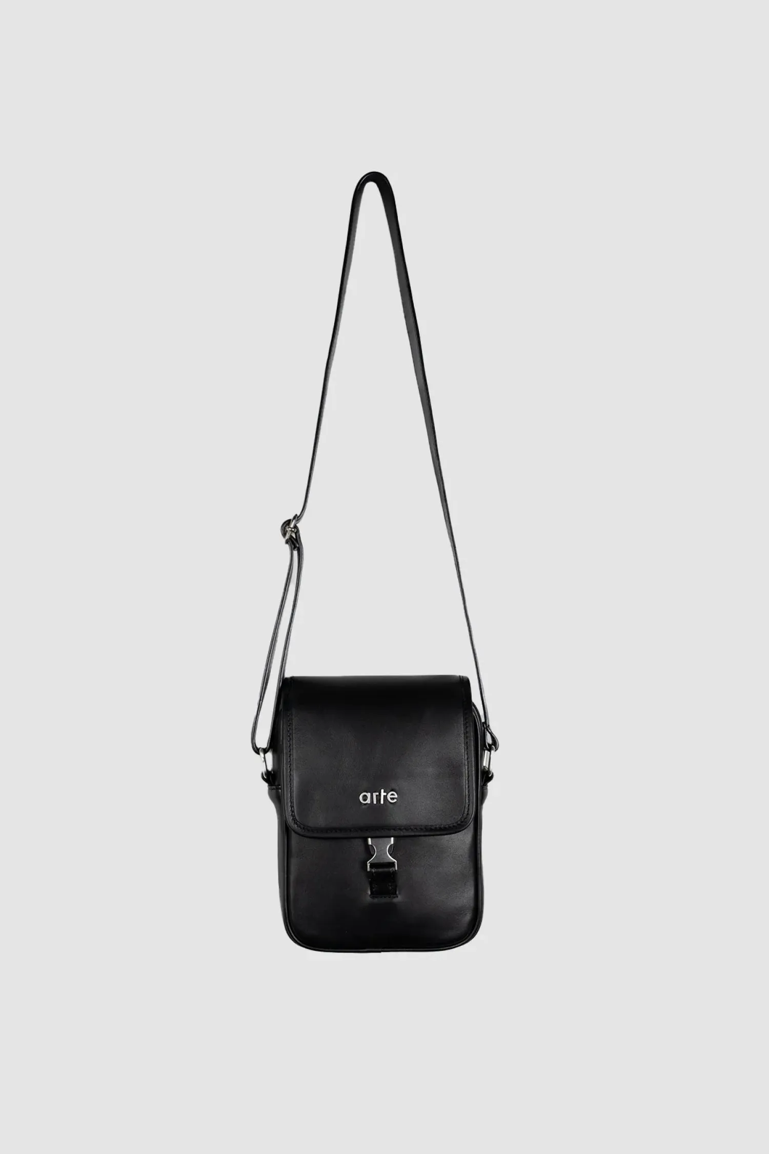 Leather Crossbody Bag - Black