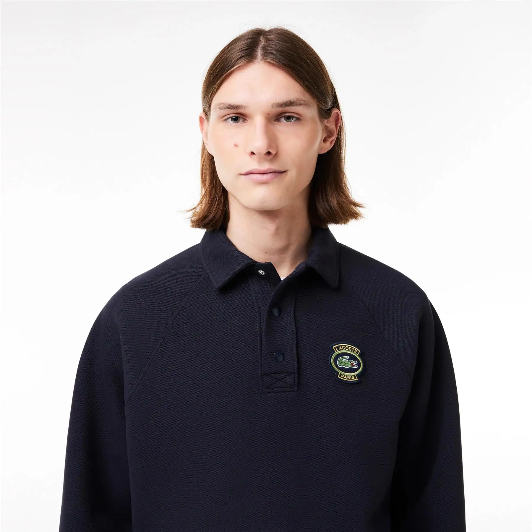 Loose Fit LS Organic Cotton Polo Navy - SS24