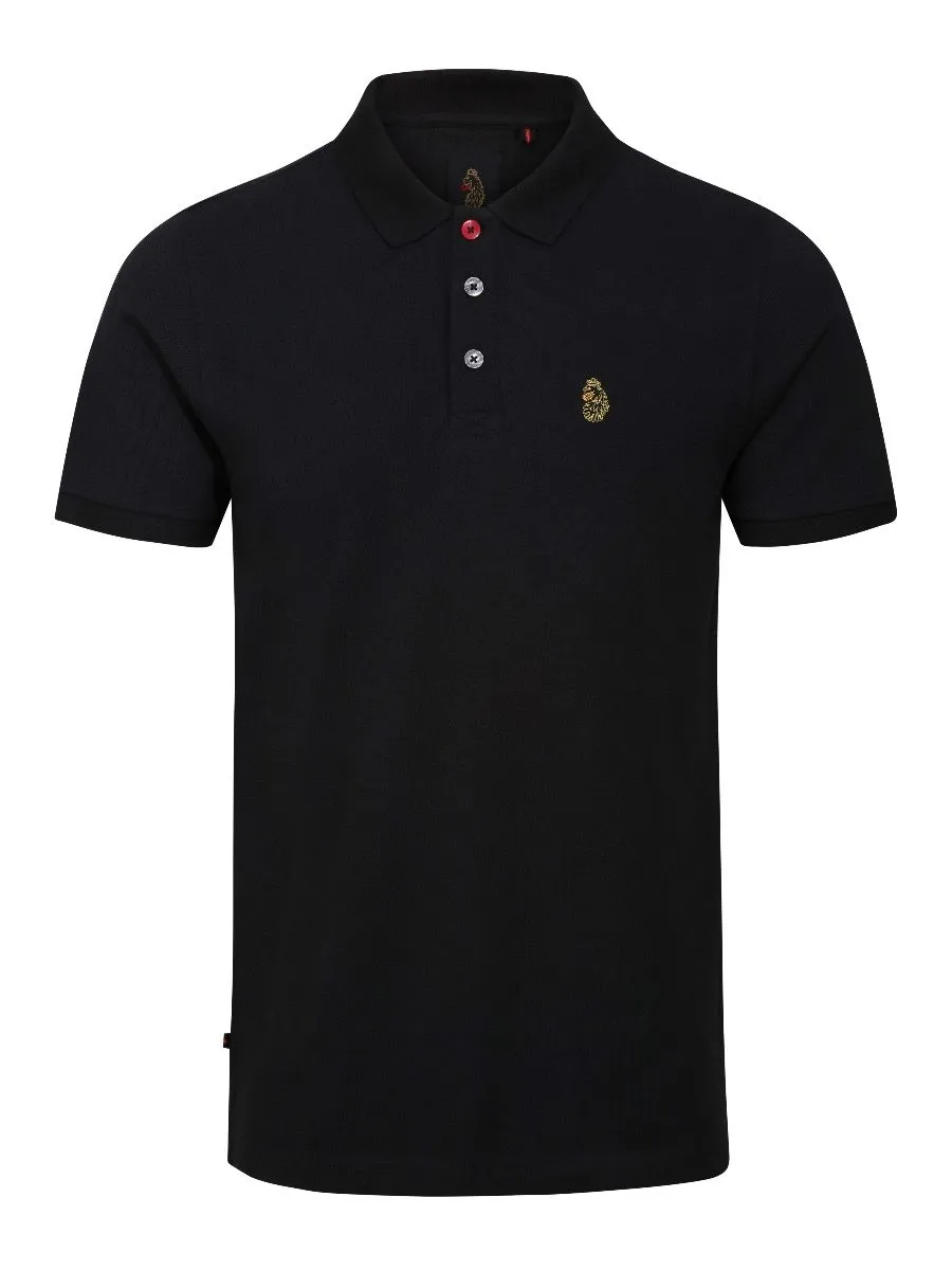 Luke 1977 Essential New Mead Sport Pique Polo Shirt Jet Black