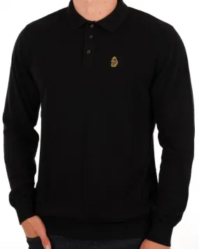 Luke San Francisco Knitted Polo Jet Black