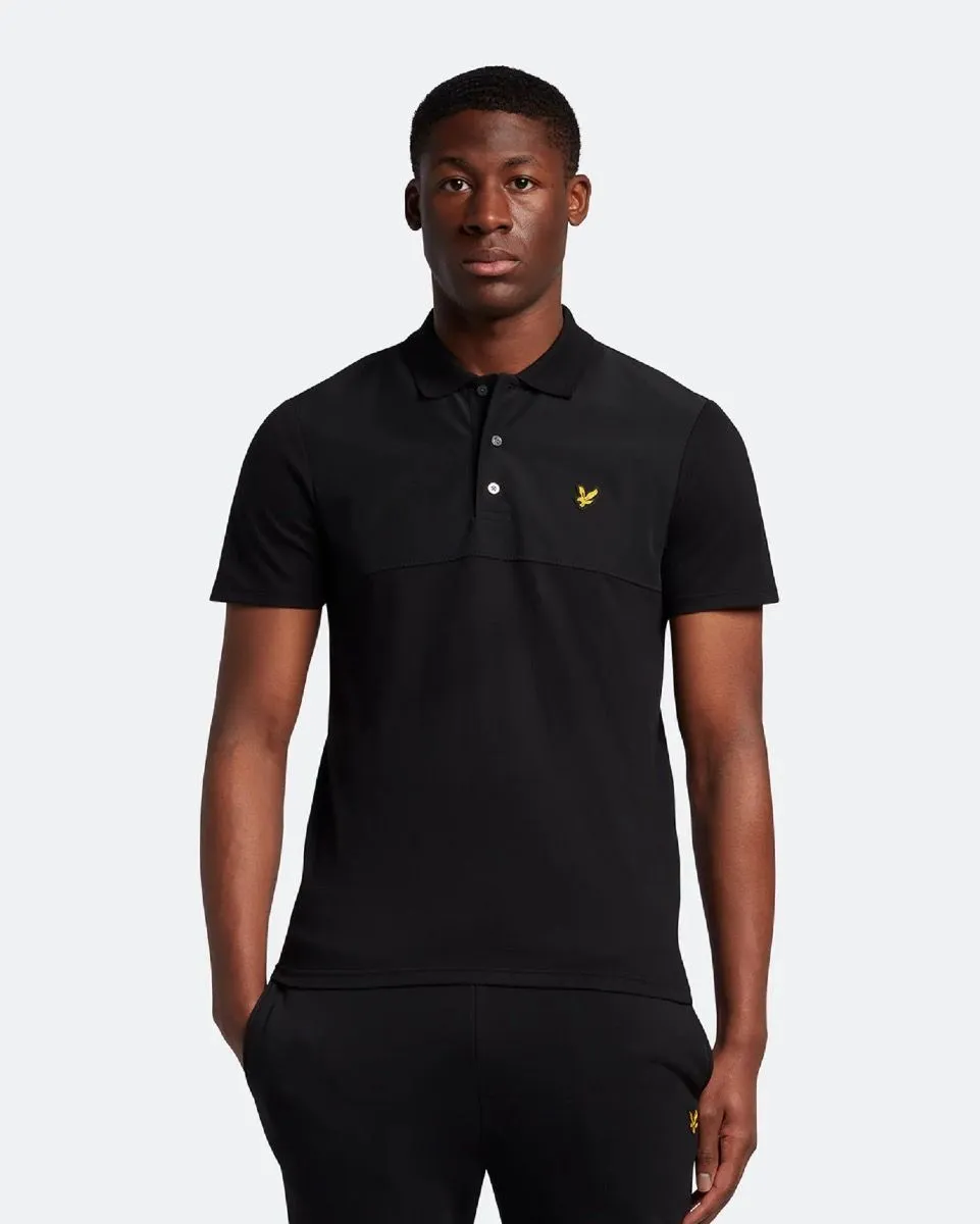 Lyle & Scott Softshell Panel Polo Shirt Jet Black