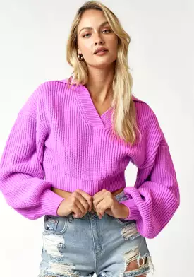 Magenta v neck sweater