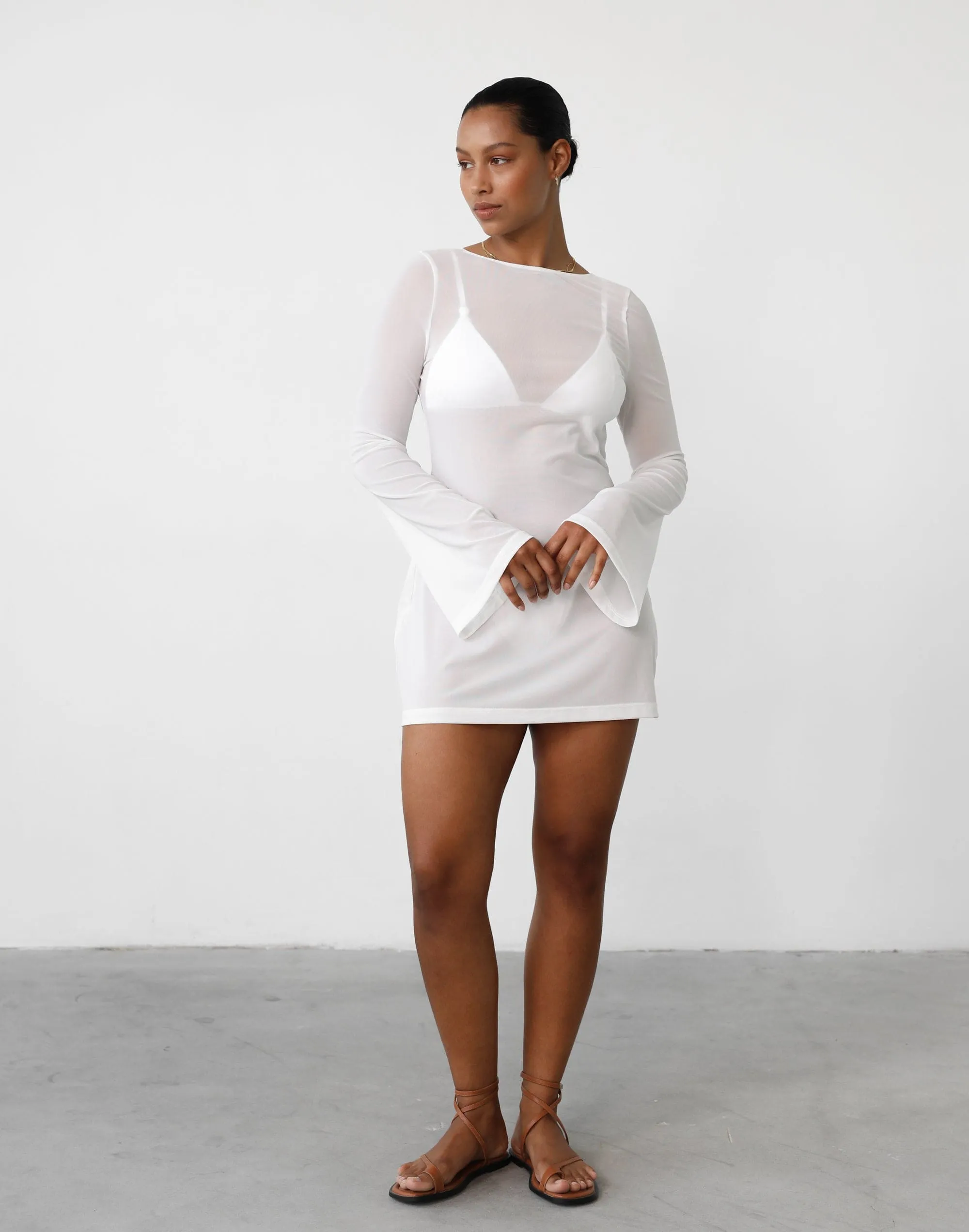 Make Waves Mini Dress (White)