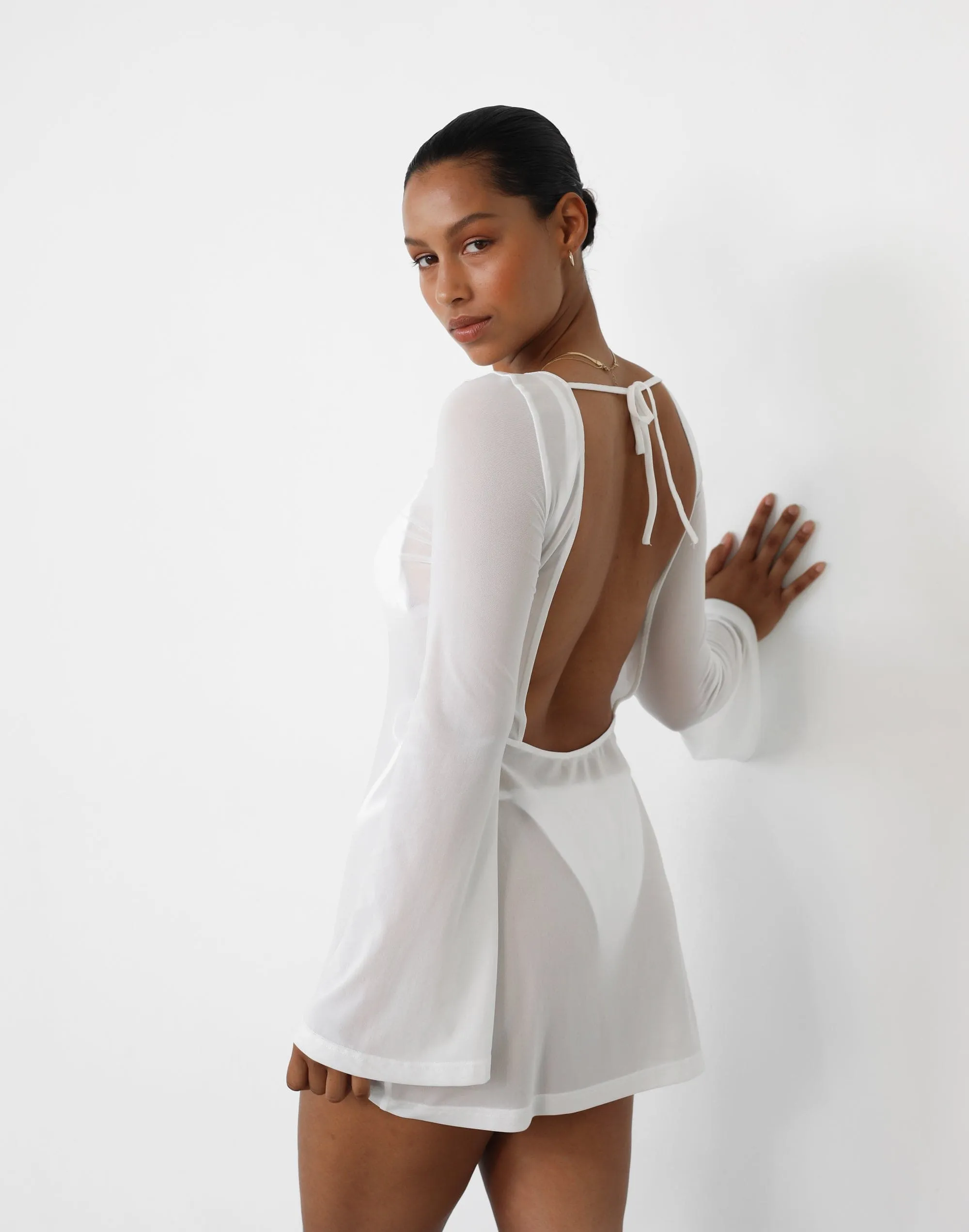 Make Waves Mini Dress (White)