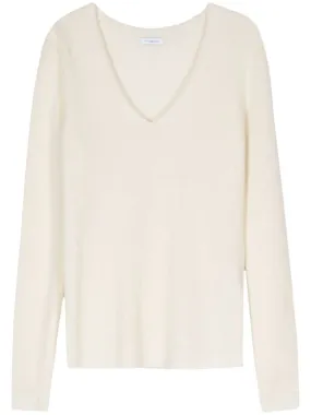 Malo V-neck sweater - White