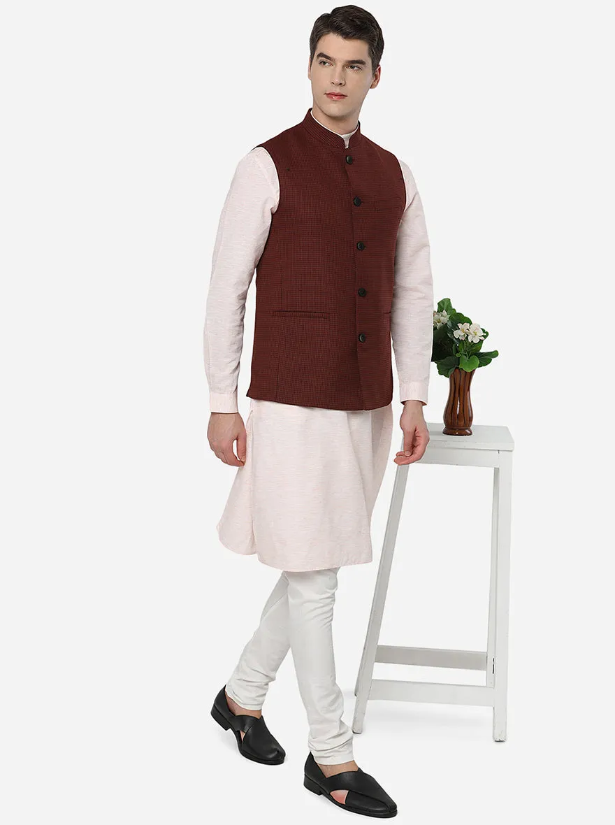 Maroon & Brown Modi Jacket | JadeBlue