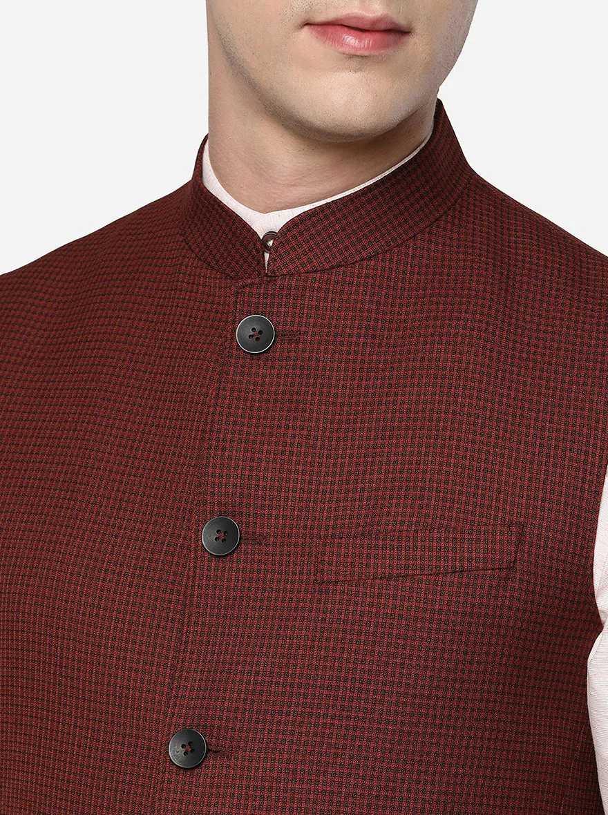 Maroon & Brown Modi Jacket | JadeBlue