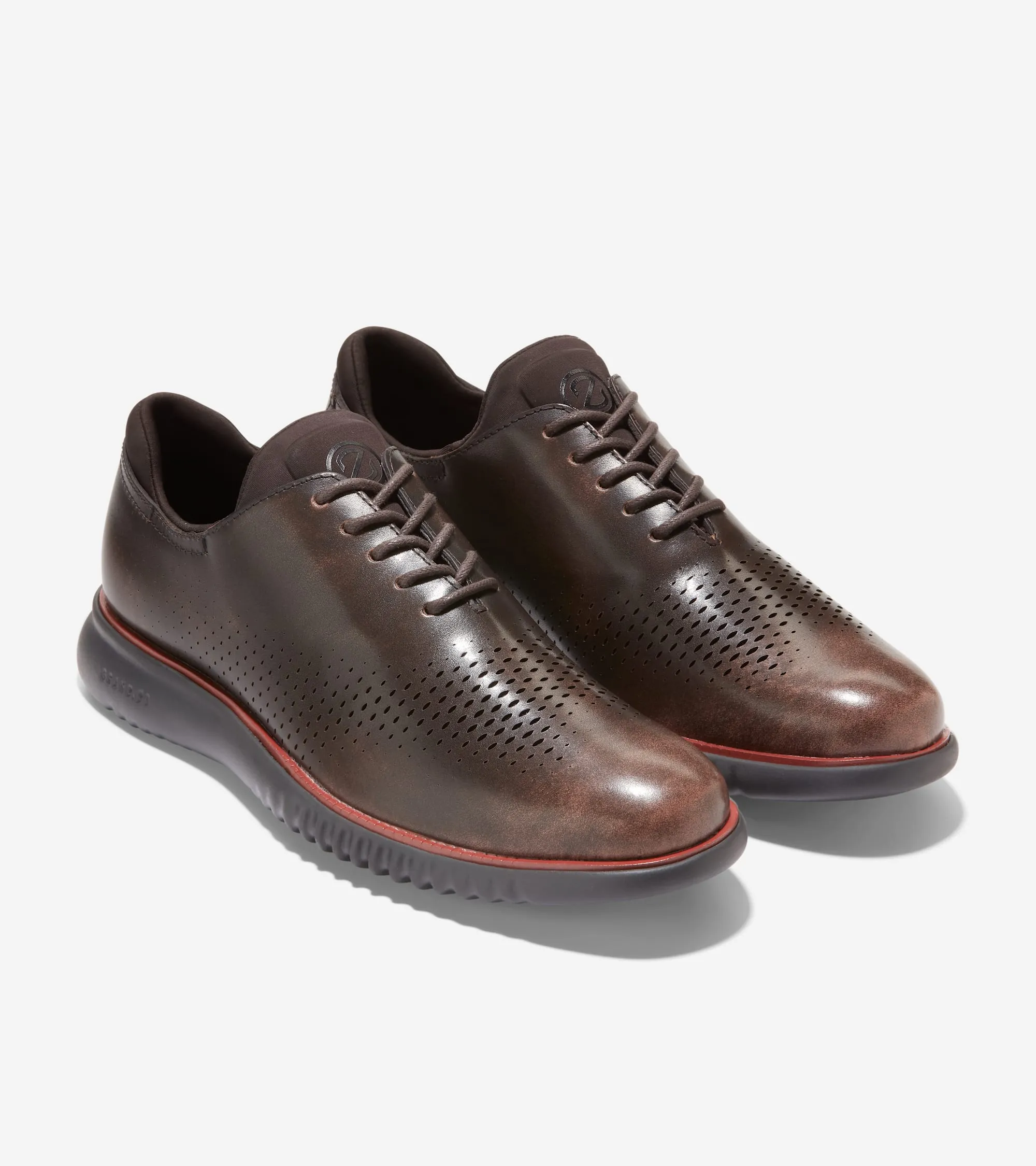 Men's 2.ZERGRAND Lined Laser Wingtip Oxfords