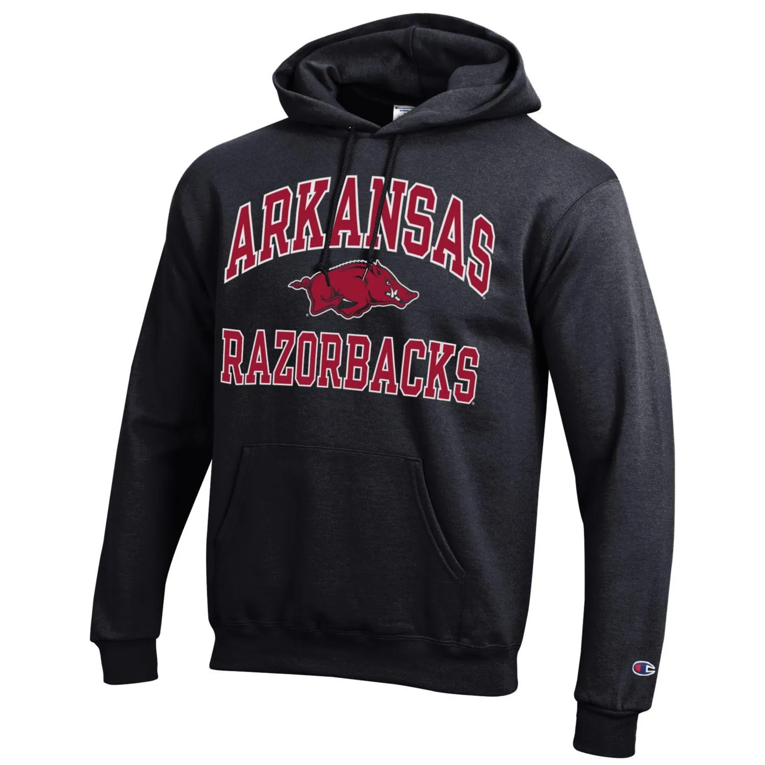 Men's Champion Black Arkansas Razorbacks High Motor Pullover Hoodie