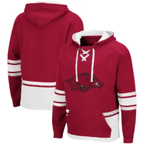 Men's Colosseum Cardinal Arkansas Razorbacks Lace Up 3.0 Pullover Hoodie