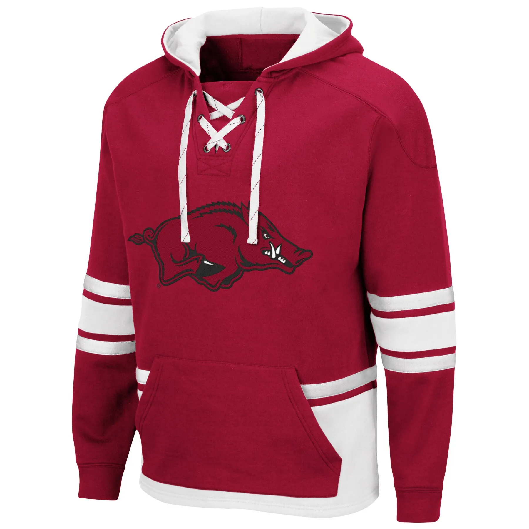 Men's Colosseum Cardinal Arkansas Razorbacks Lace Up 3.0 Pullover Hoodie