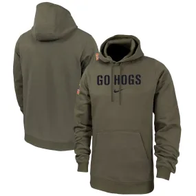 Men's Nike  Olive Arkansas Razorbacks Military Pack Club Fleece Pullover Hoodie