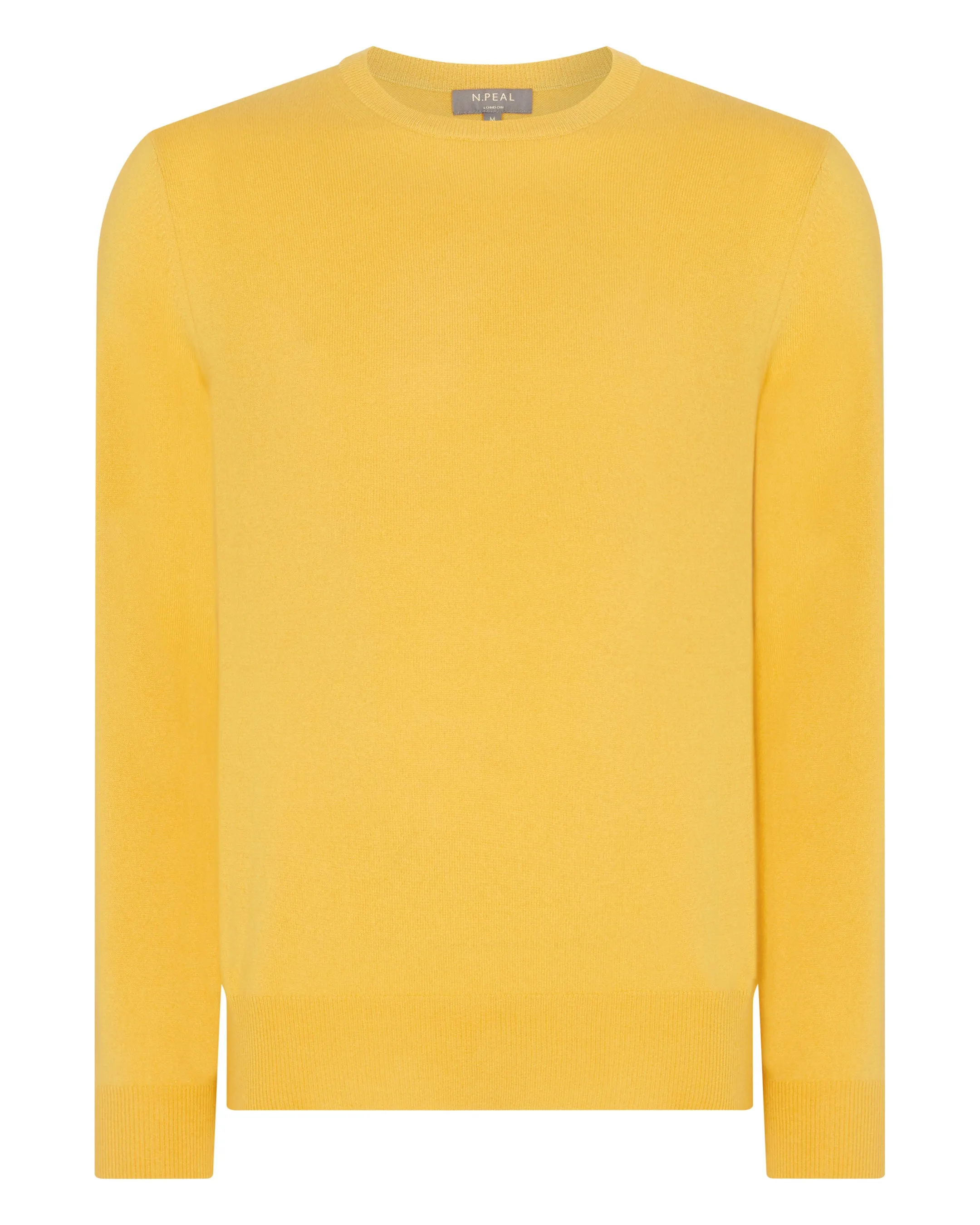 Men's The Oxford Round Neck Cashmere Jumper Canary Yellow