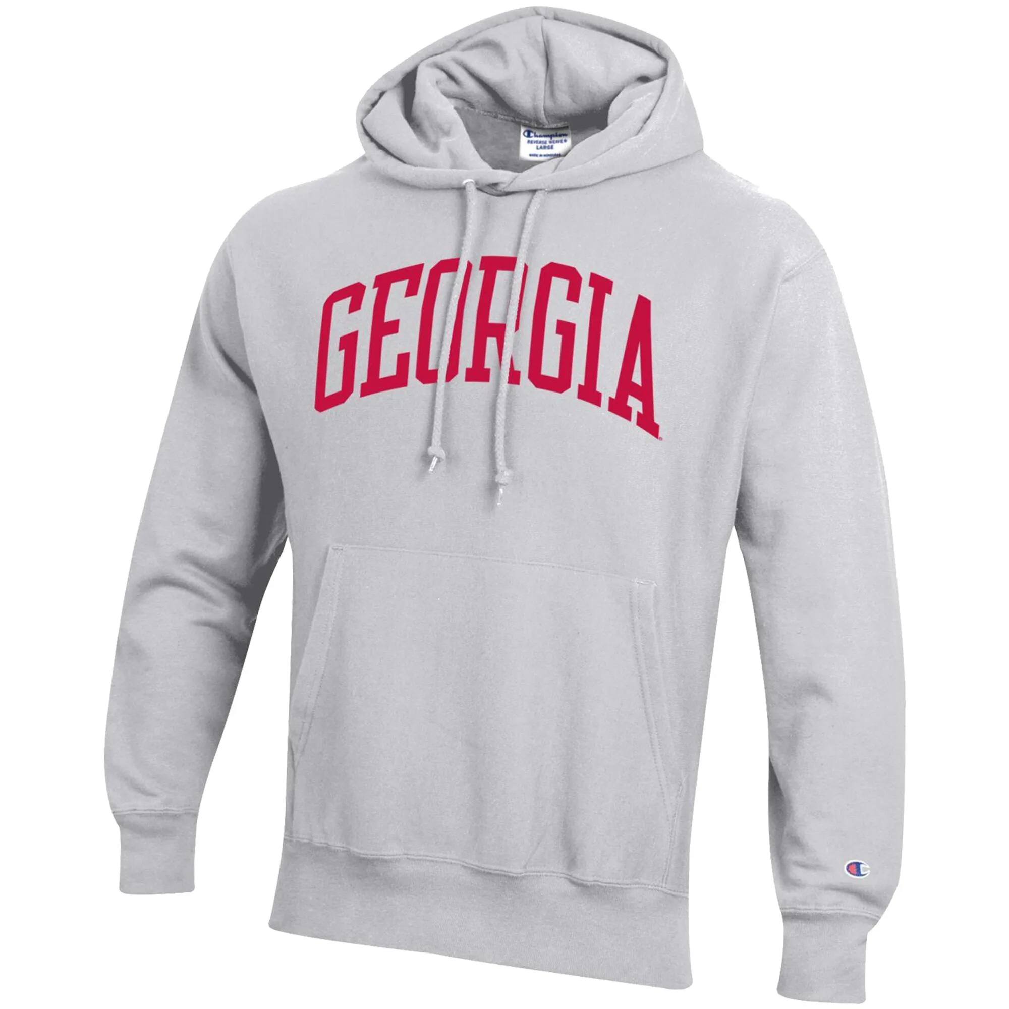 Men's Champion Heathered Gray Georgia Bulldogs Big & Tall Reverse Weave Fleece Pullover Hoodie Sweatshirt