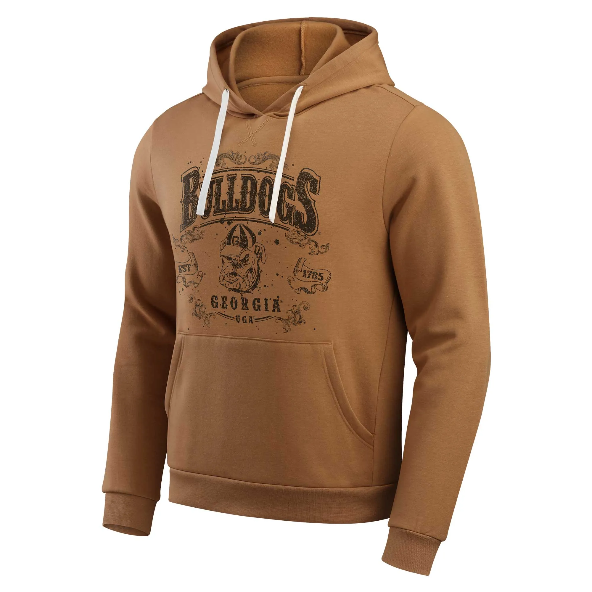 Men's Darius Rucker Collection by Fanatics Tan Georgia Bulldogs Camp Fleece Tri-Blend Pullover Hoodie