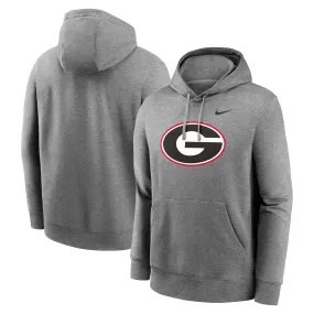 Men's Nike Heather Gray Georgia Bulldogs Primetime Evergreen Club Fleece Pullover Hoodie