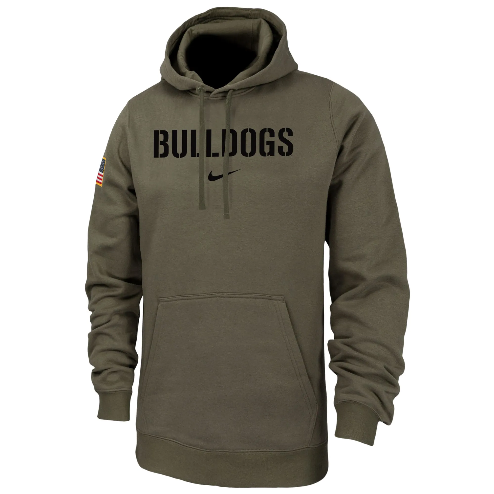 Men's Nike  Olive Georgia Bulldogs Military Pack Club Fleece Pullover Hoodie