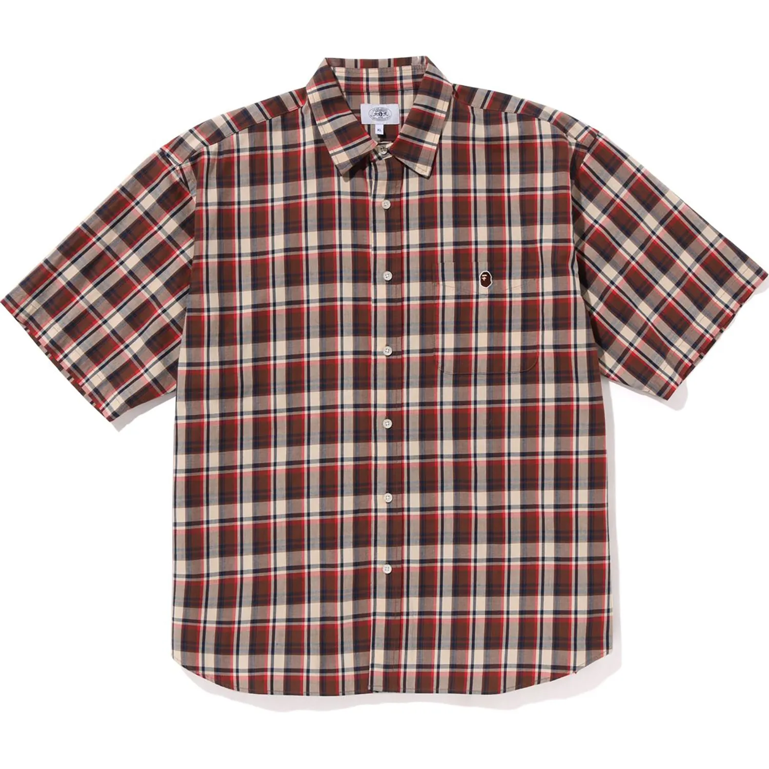 MINI BAPE CHECK LOOSE FIT S/S SHIRT MENS