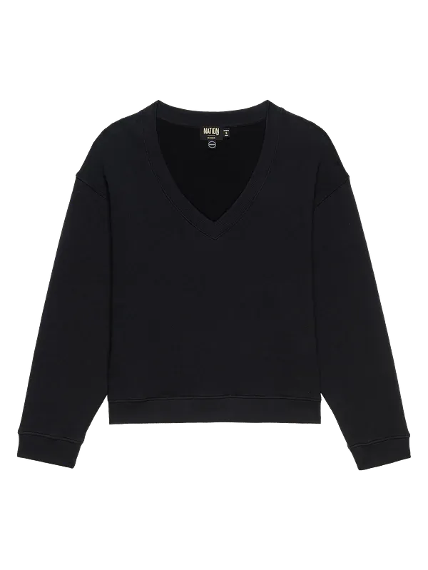 NATION LTD WYATT SWEATSHIRT - JET BLACK