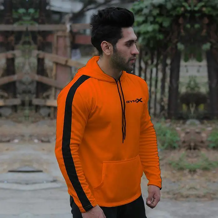 Neon Orange with Black Panelled Pullover- Villain Series - Sale