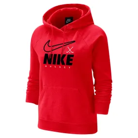 NIKE WOMEN'S HOCKEY VARSITY FLEECE RED PULLOVER HOODIE