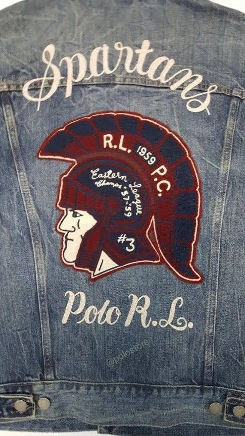 Nwt Polo Ralph Lauren Denim Spartan Polo RL Embroidered Jean Jacket