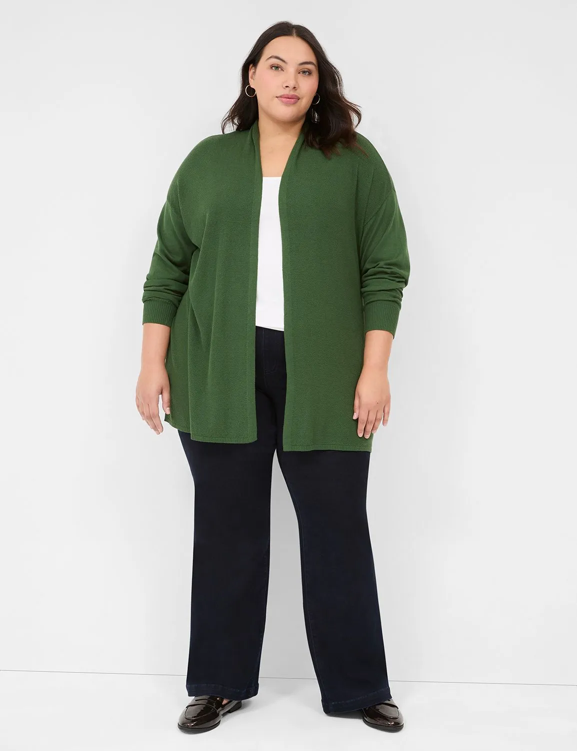 Open-Front Drape Cardigan