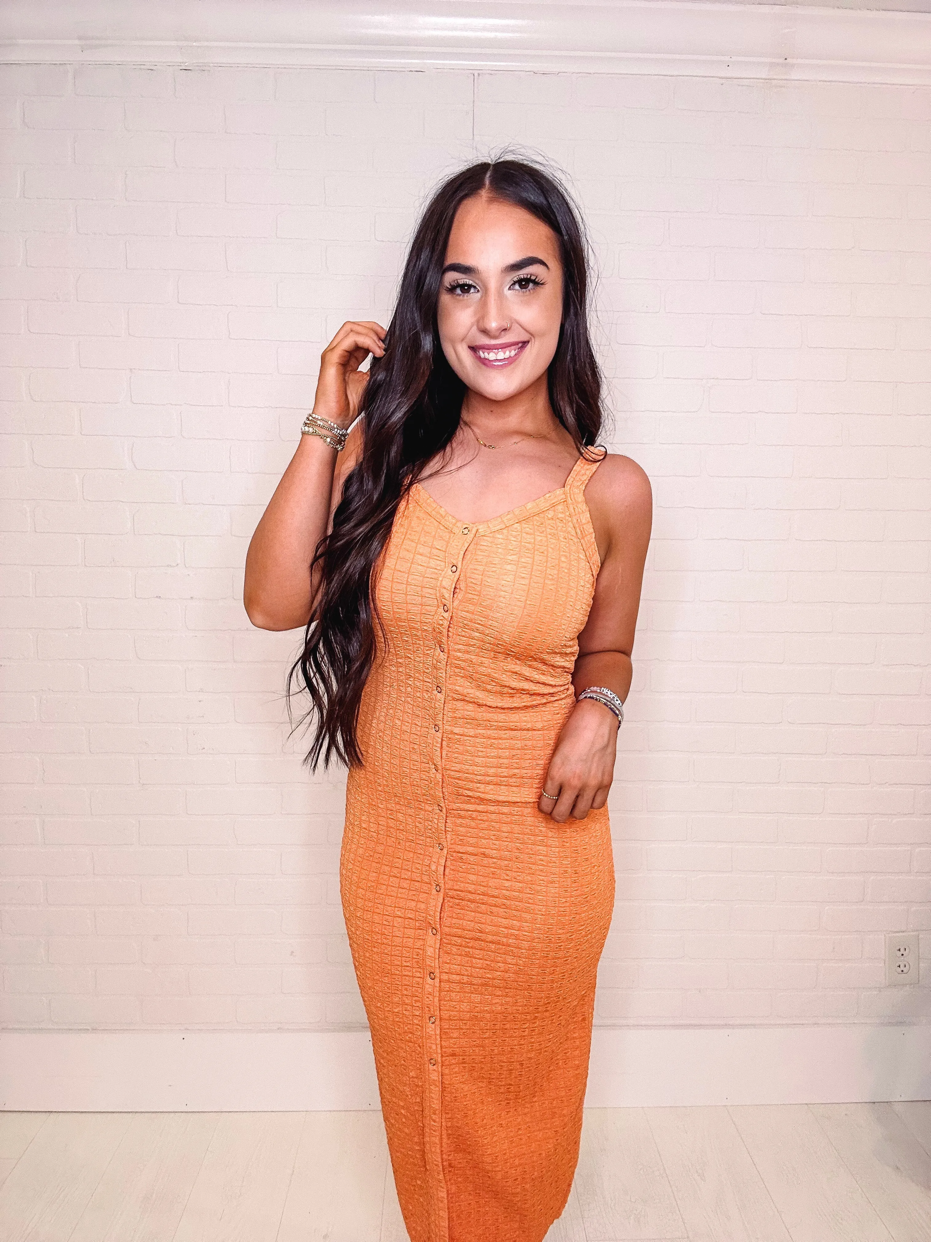 Orange Crush Midi Dress