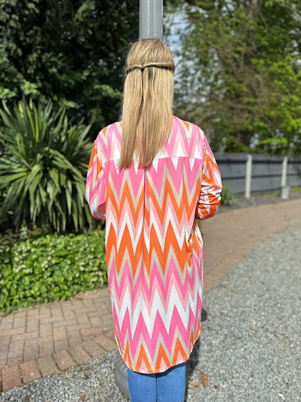 Orange Zig Zag Soft Touch Tunic Gloria