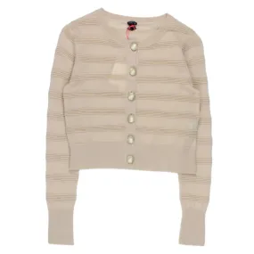 Orla Kiely Cream Pin Tuck stitch Cardigan