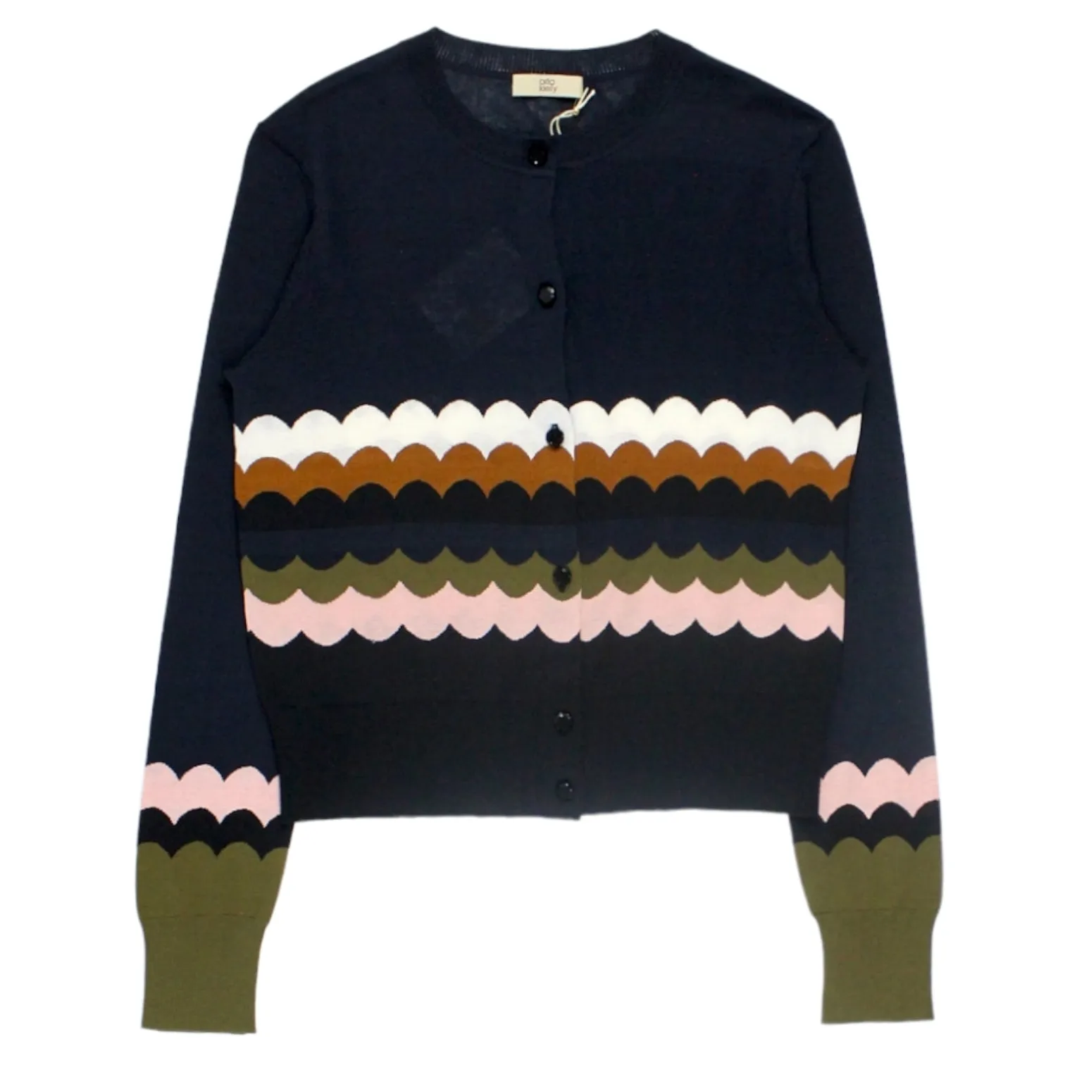 Orla Kiely Navy/Multi Scallop Cardigan