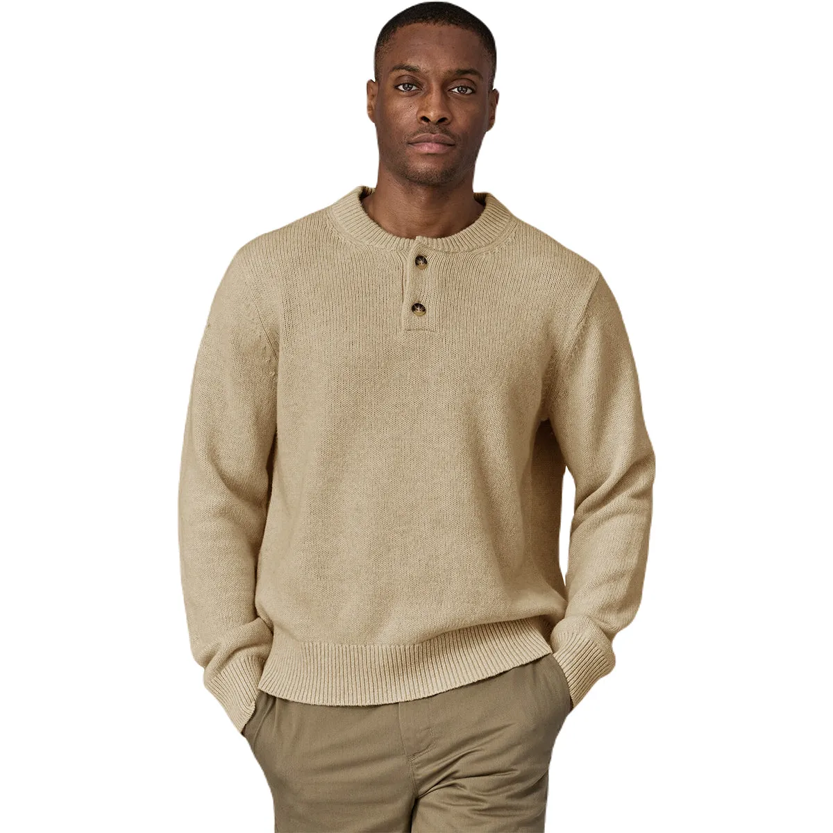 Patagonia Men's Natural Recycled Wool-Blend Buttoned Sweater