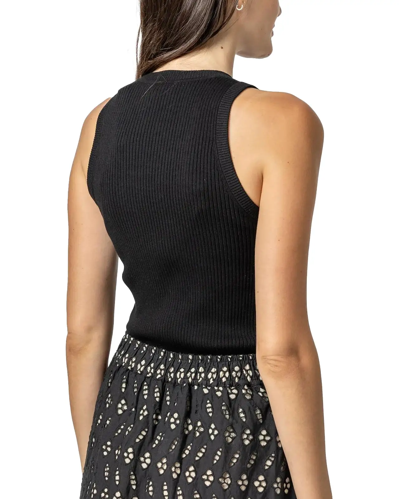 Perfect Rib Tank Sweater (Black)