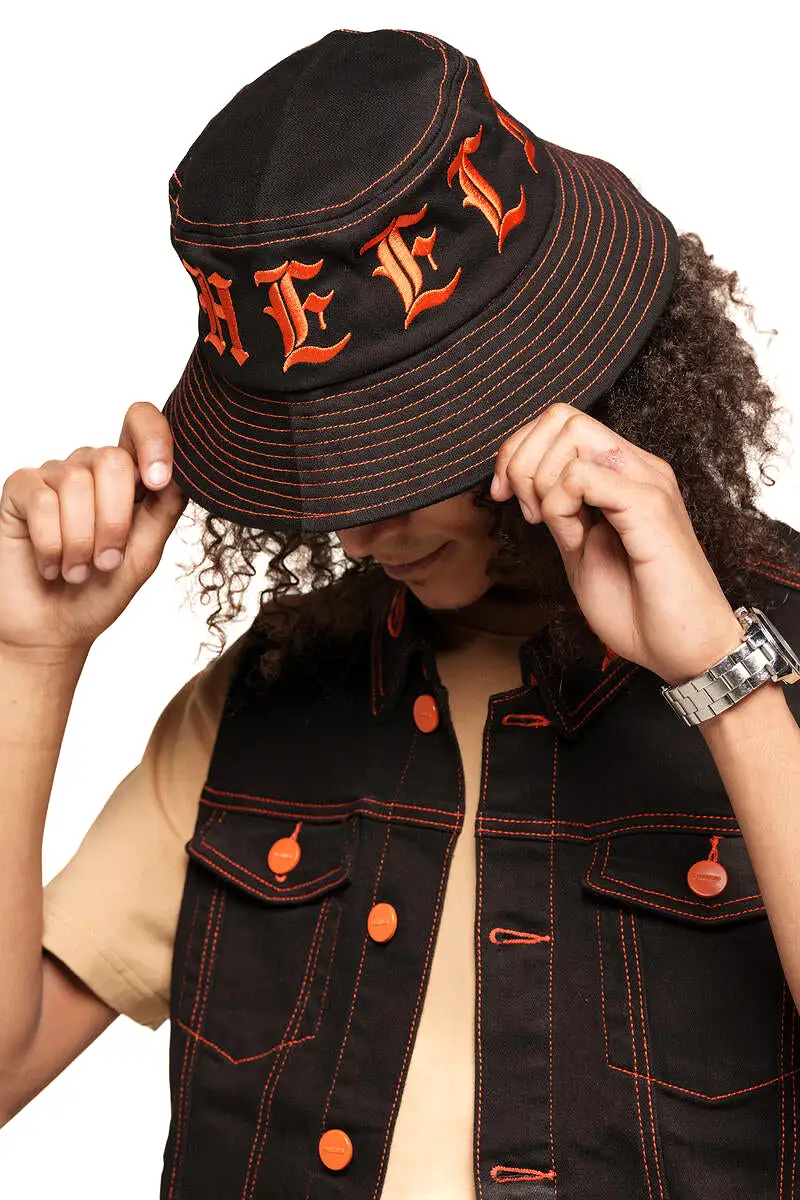 PHEELINGS DEFYING ODDS BUCKET HAT (JET BLACK/ORANGE)