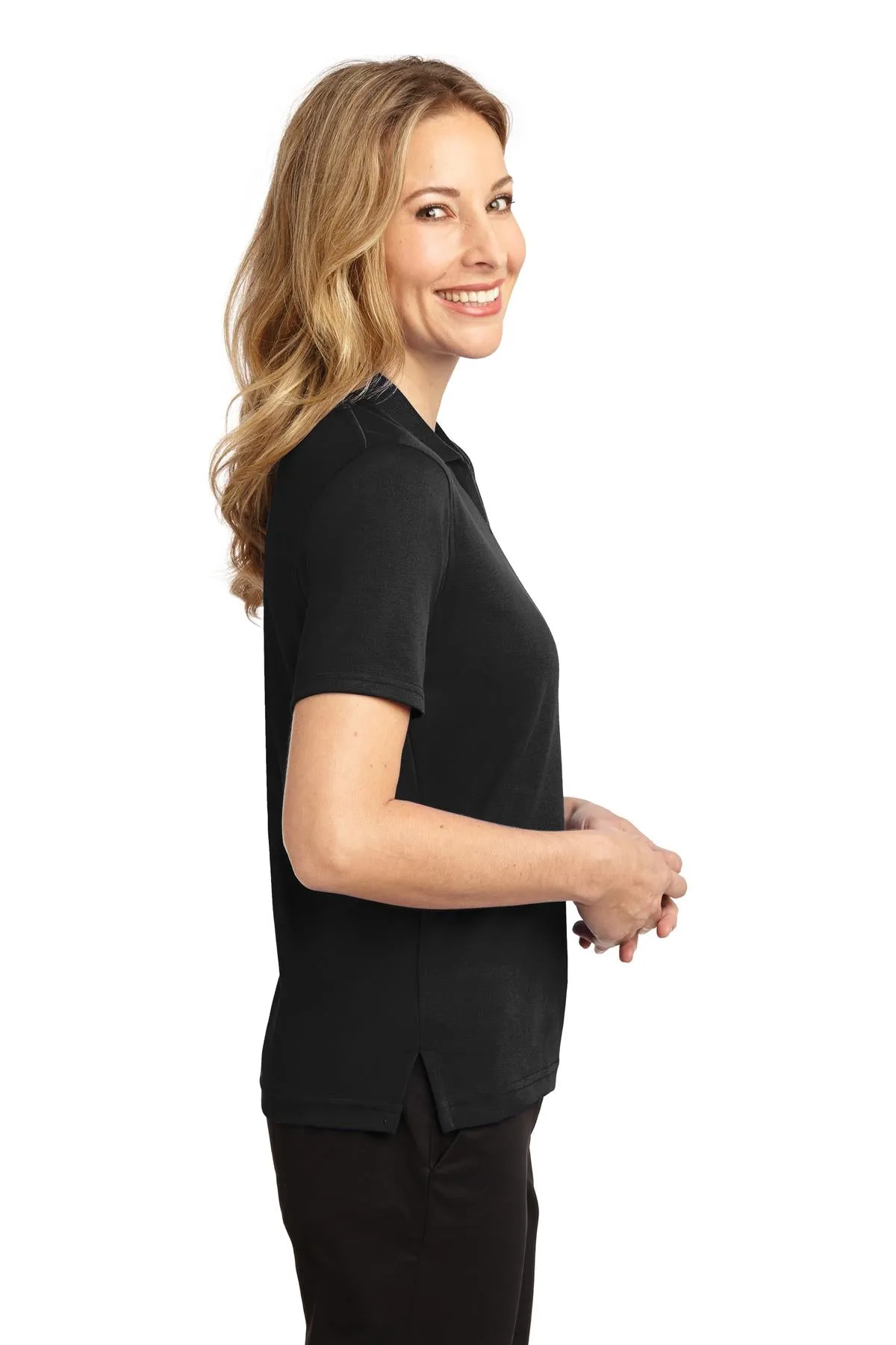 Port Authority Ladies Rapid Dry Polo L455 Jet Black