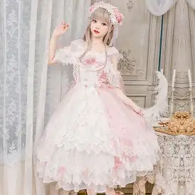 Princess Kawaii Pink Lolita Lace Dress MK17703