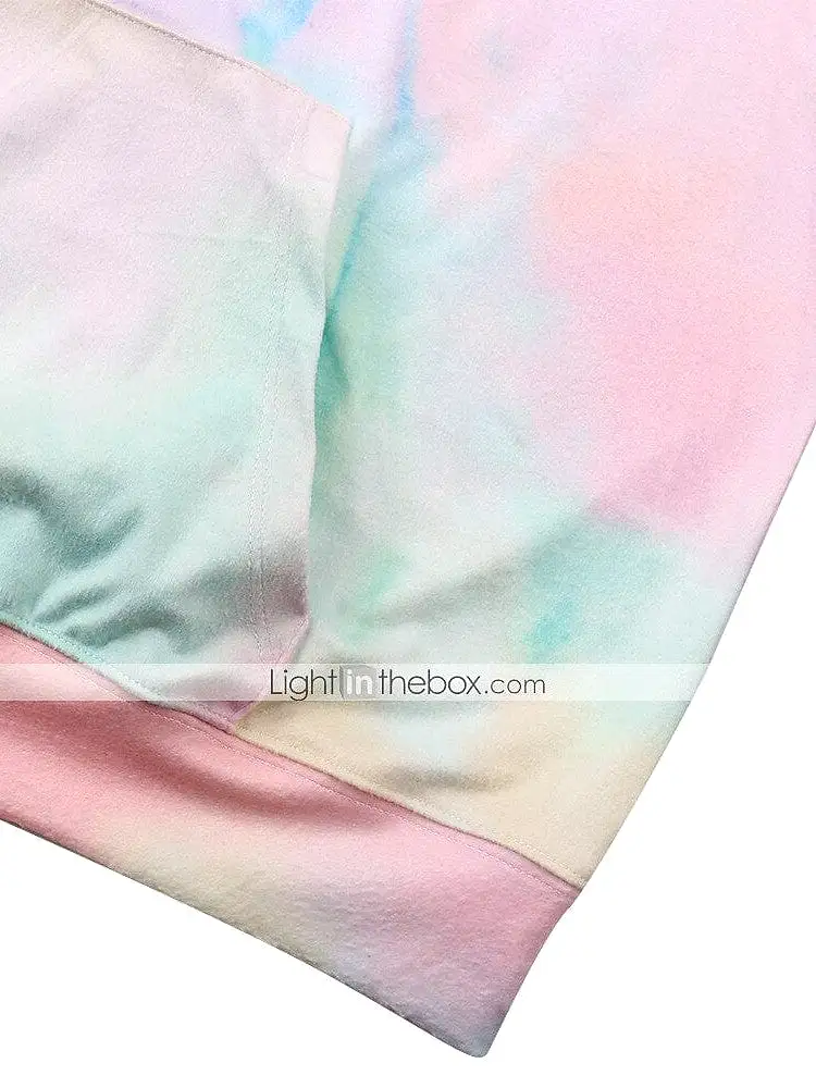 Rainbow Tie-Dye Hoodie Pullover for Women