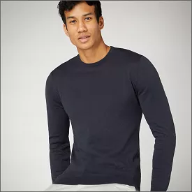 Remus Uomo Cotton Navy Crew Neck Sweater>>