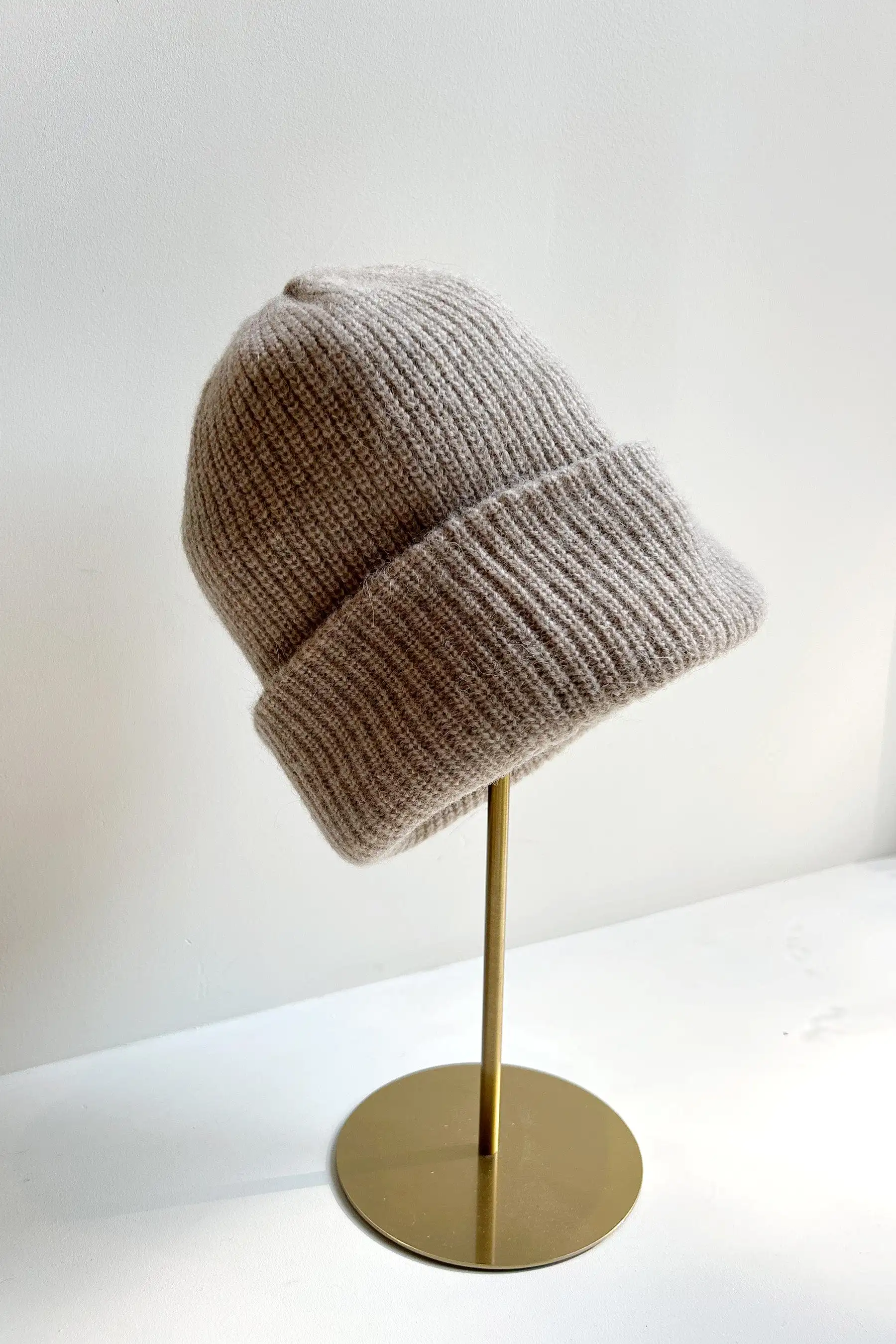 Rib Beanie Hat in Alpaca Wool Blend