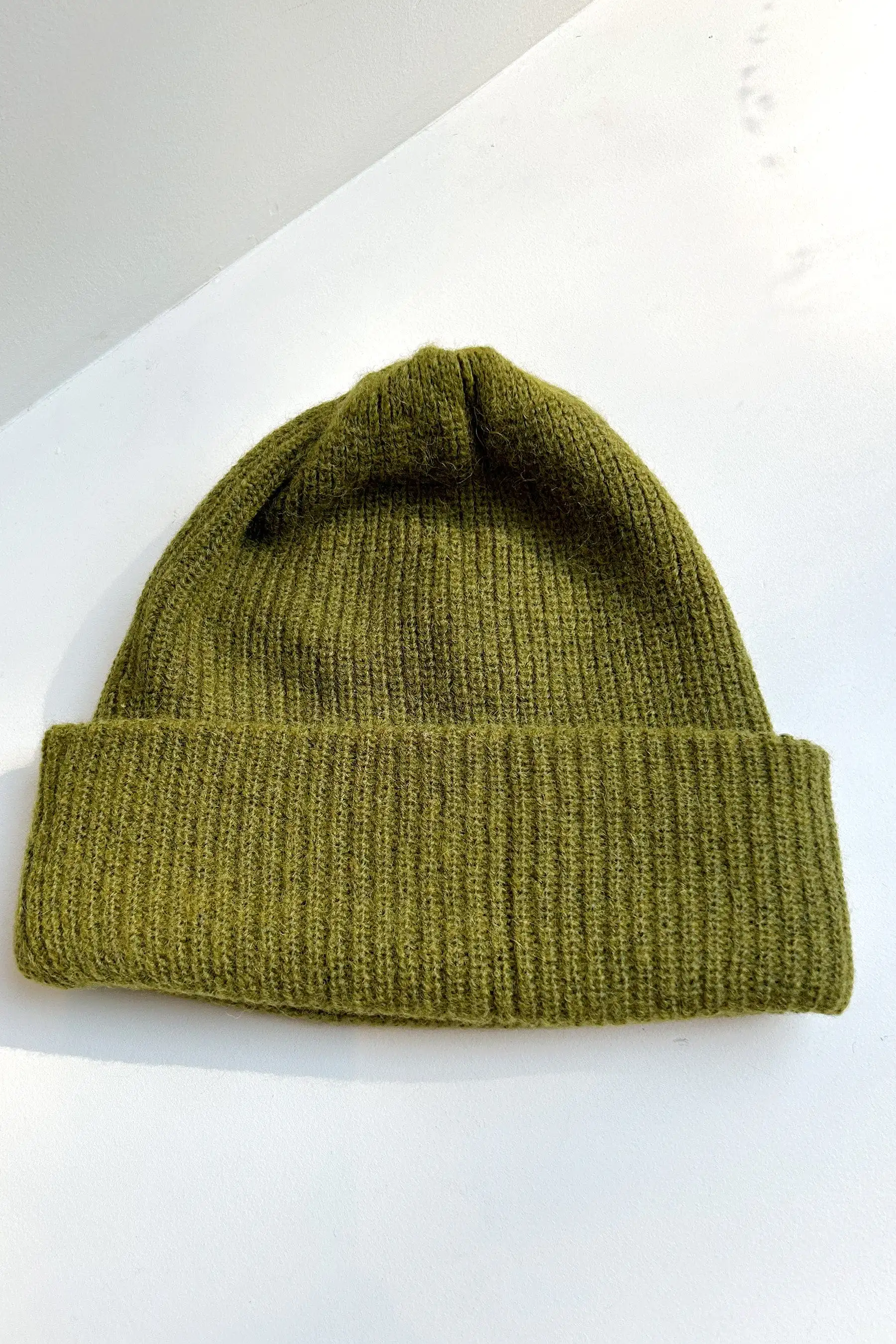 Rib Beanie Hat in Alpaca Wool Blend